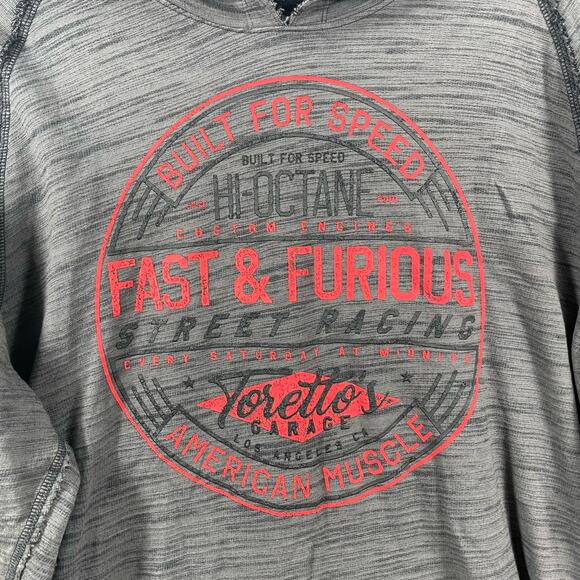 Fast And Furious Reversible Hoodie Men's 3XL Black/Gray Double Sided Racing - Picture 7 of 10